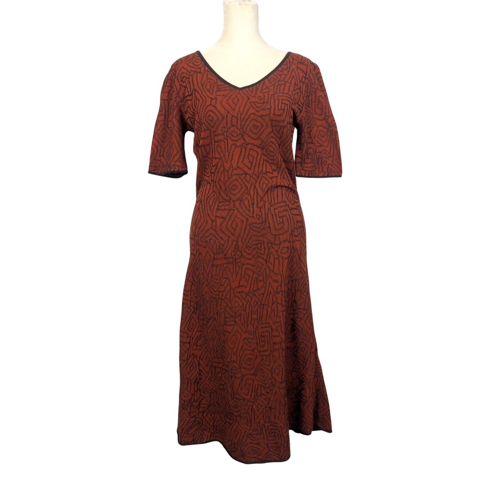 Peruvian‎ Connection Pima Cotton Orange Midi Dress Small Gorpcore, Woodsy Rustic